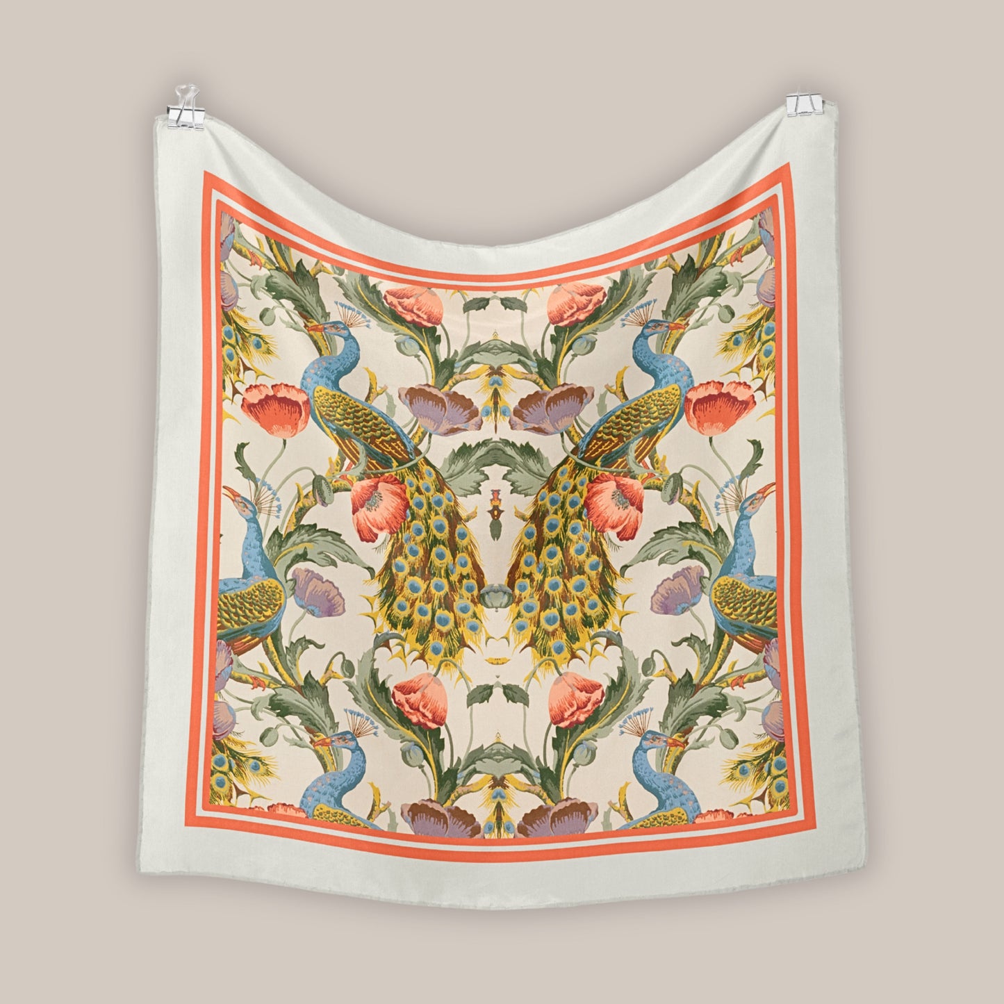 The Peacock Silk Square Scarf