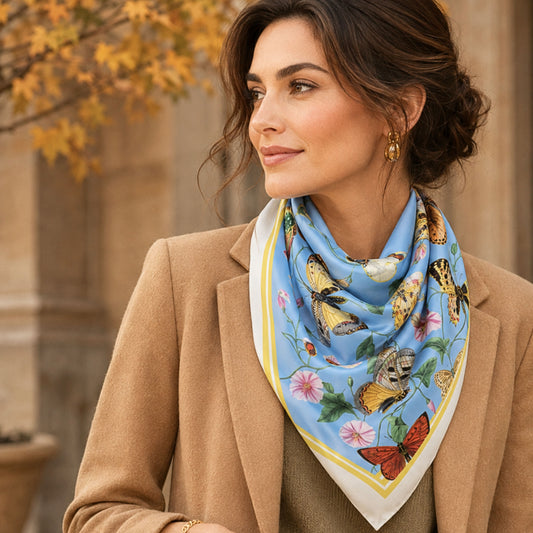 The Butterfly Escape Silk Square Scarf