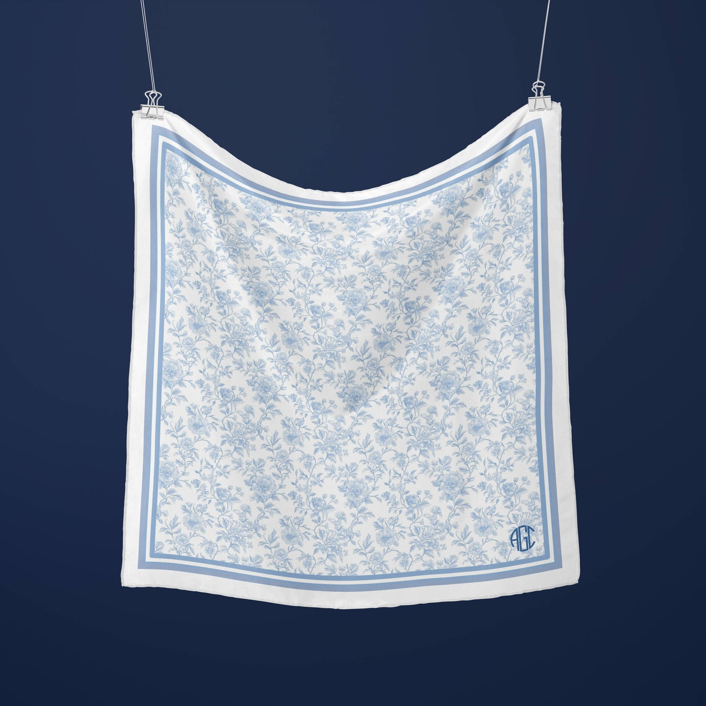 Custom Monogram Silk Scarf