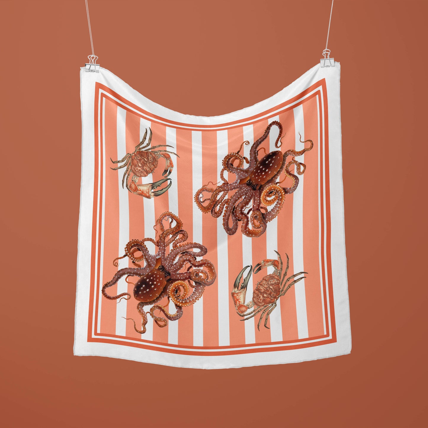 marine silk scarf with stripes