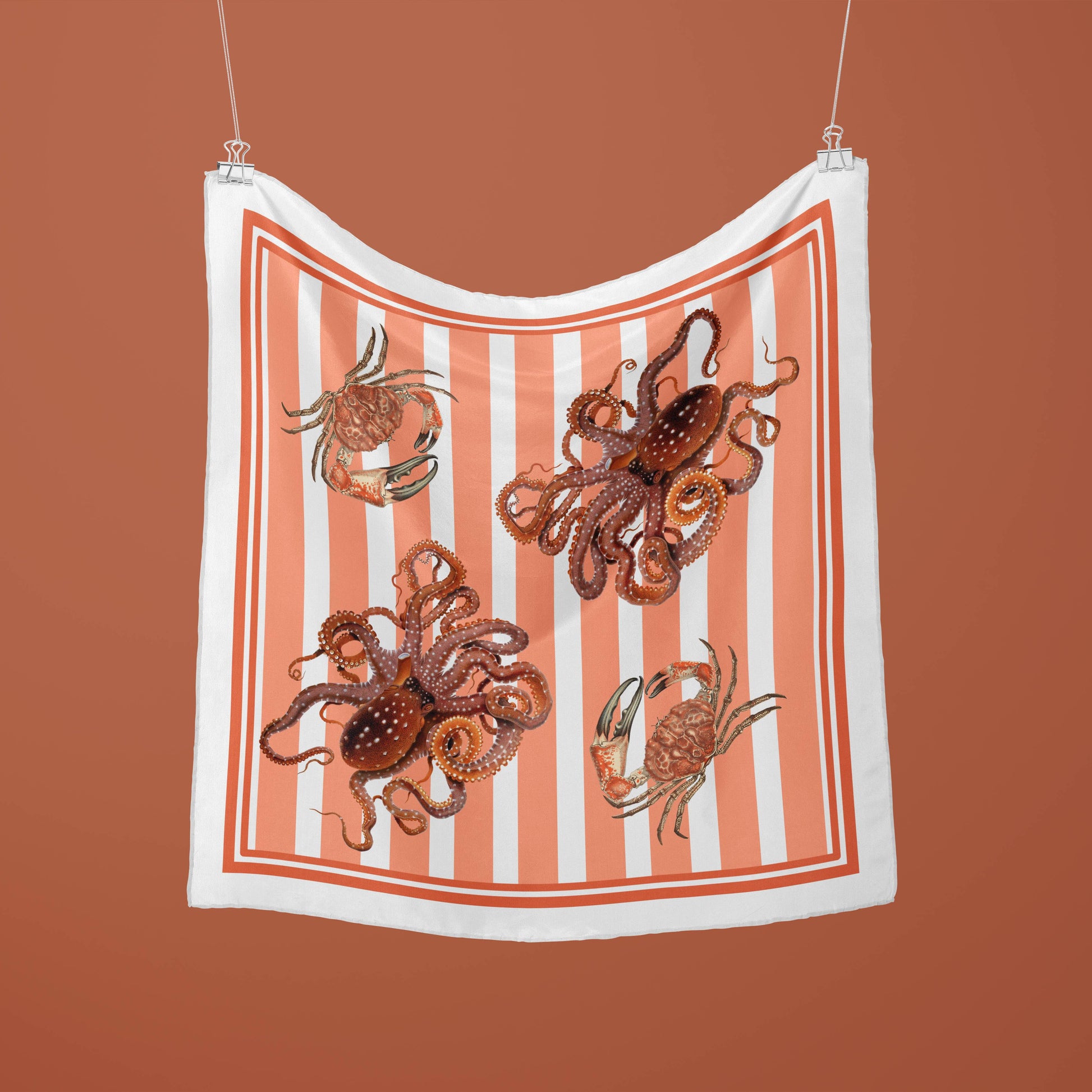 marine silk scarf with stripes