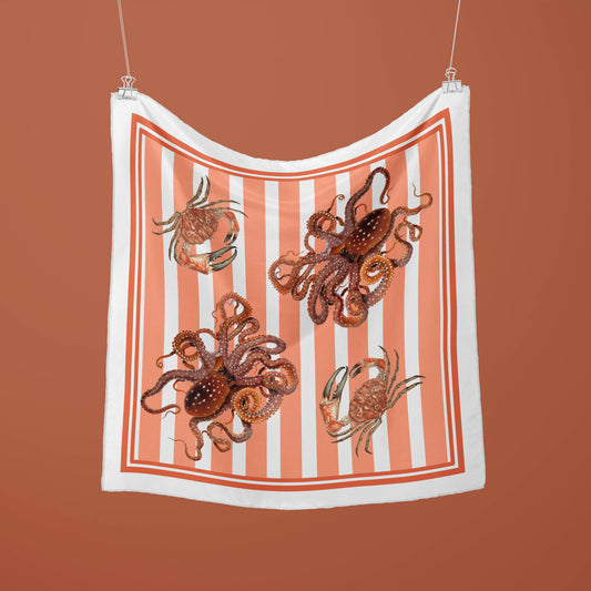marine silk scarf with stripes