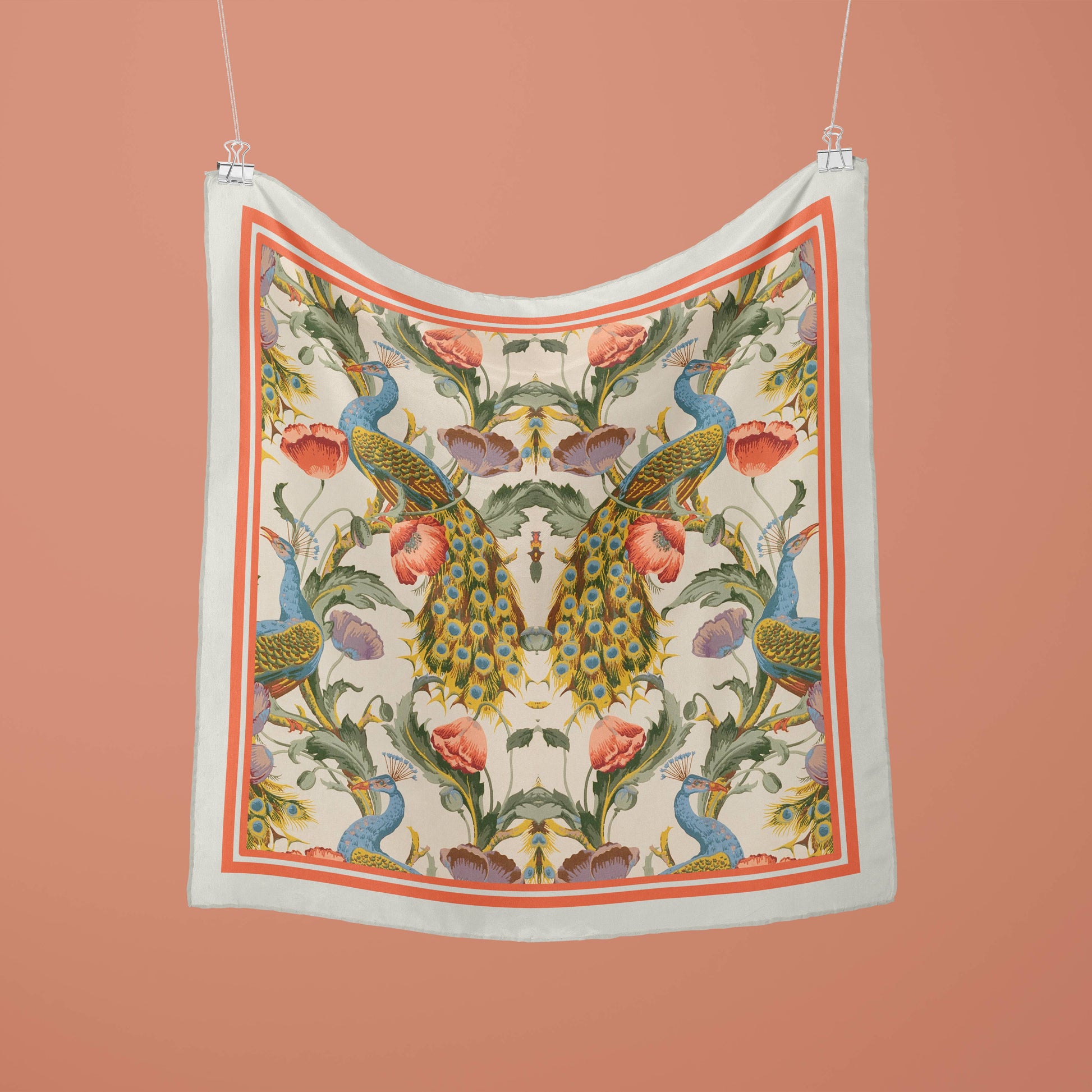 peacock silk scarf