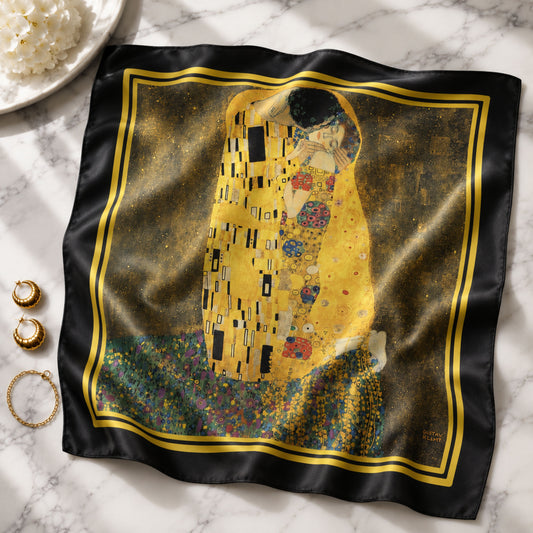 The Kiss by Gustav Klimt Silk Square Scarf