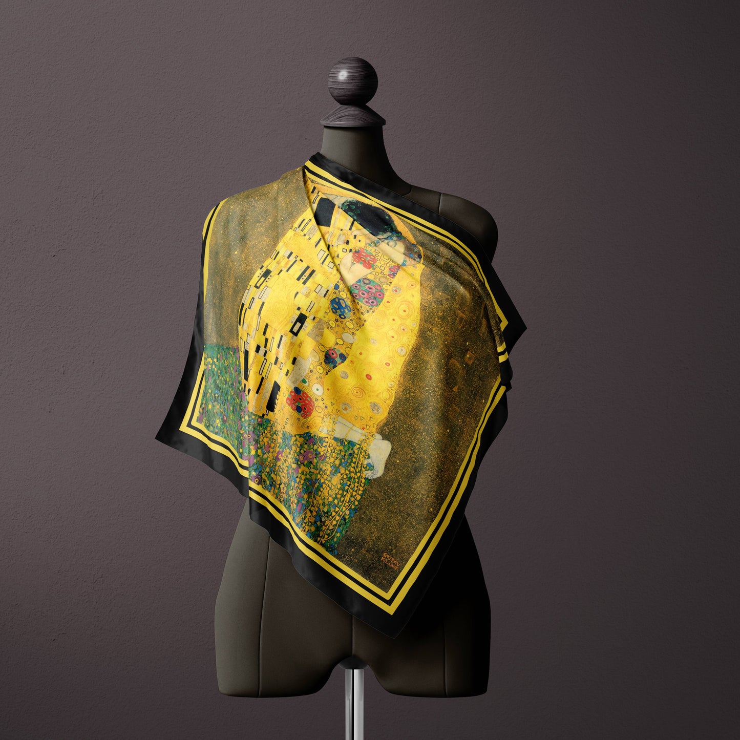 The Kiss by Gustav Klimt Silk Square Scarf
