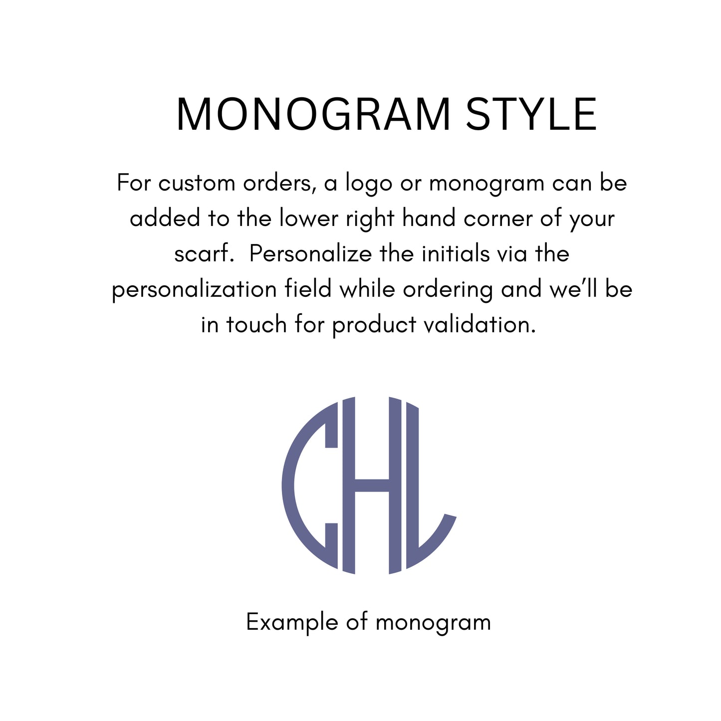 Custom Monogram Silk Scarf