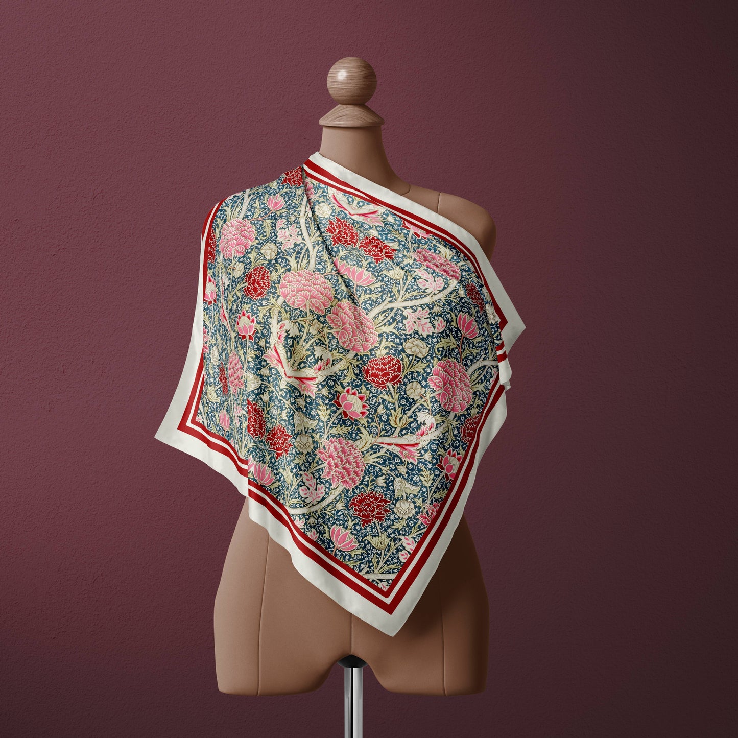 William Morris Botanical Silk Square Scarf